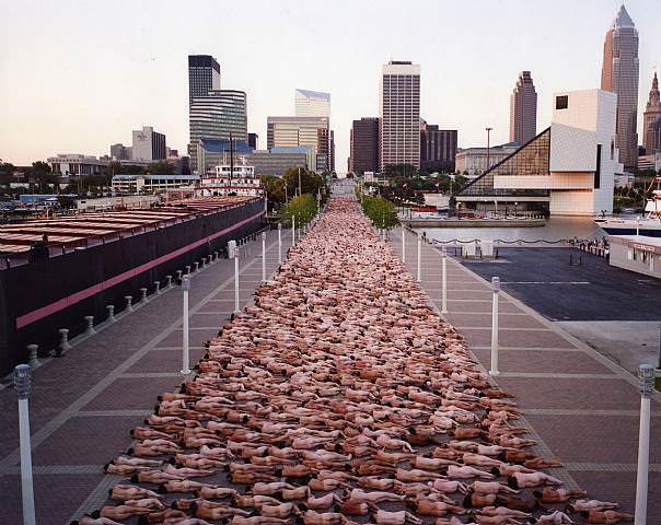 Spencer Tunick Art in Cleveland, Ohio. This image is copyright of Spencer Tunick.