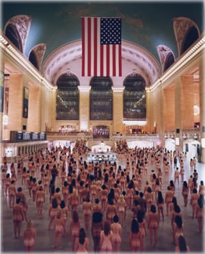 Spencer Tunick photography installation in New York City's Grand Central Station This image is copyright of Spencer Tunick.